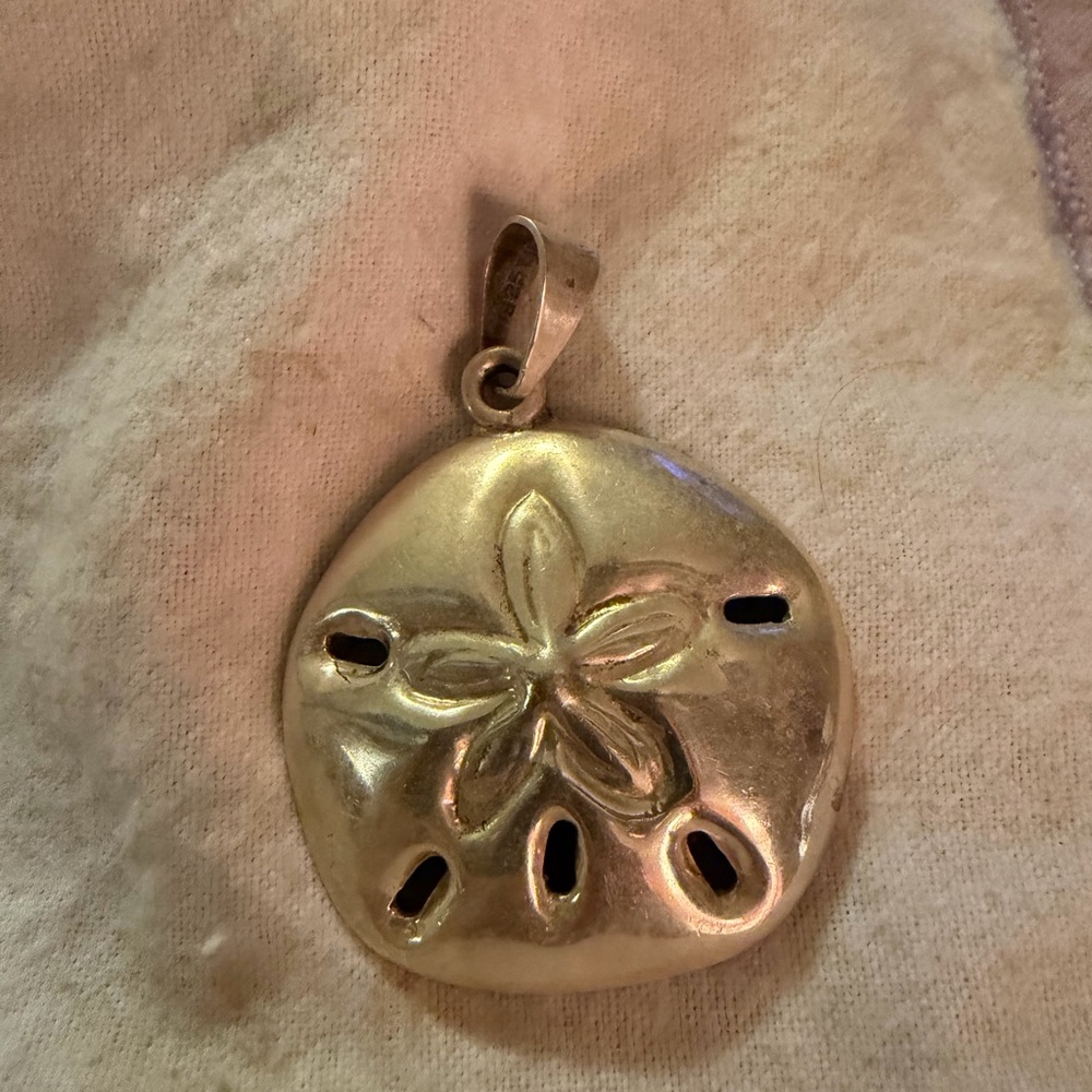 .925 Sterling Silver Sand Dollar Pendant with 18” necklace